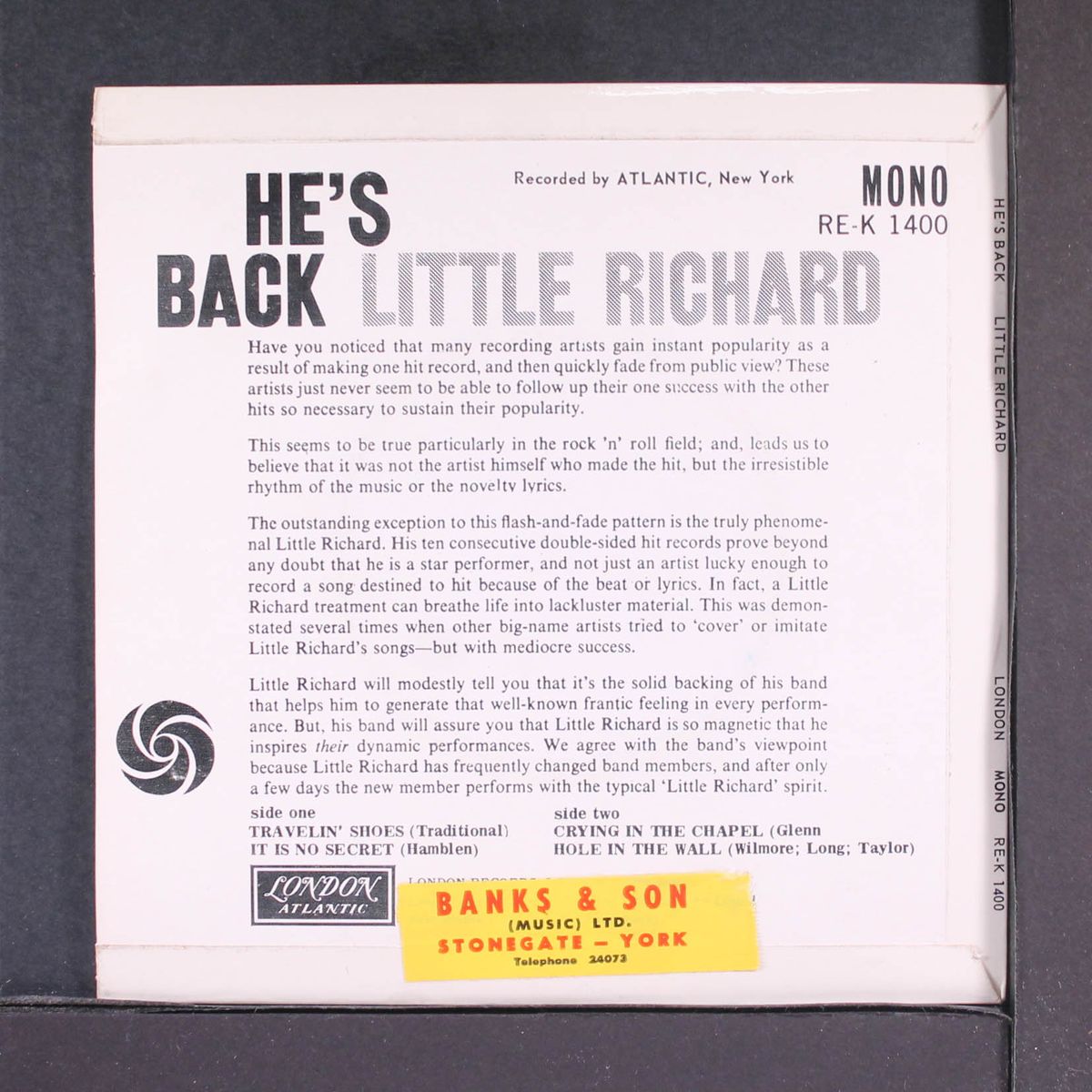 he's back by LITTLE RICHARD