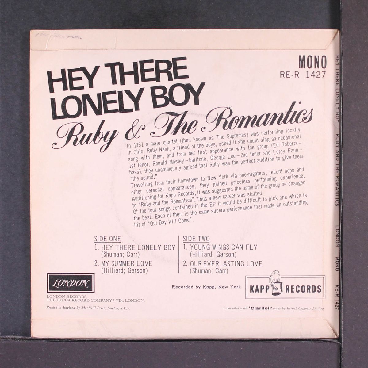 hey there lonely boy by RUBY & ROMANTICS