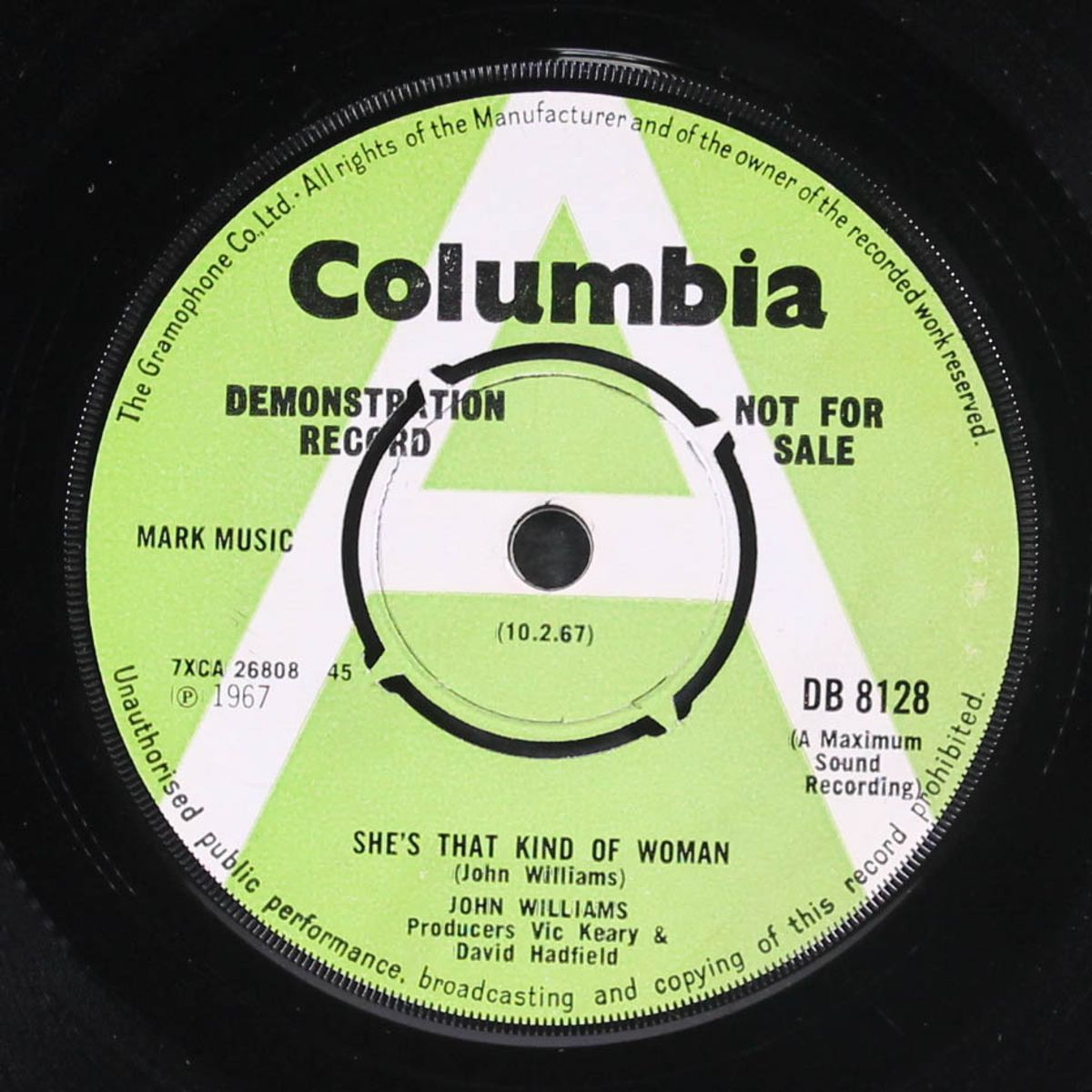 she's that kind of woman / my ways are set by JOHN WILLIAMS