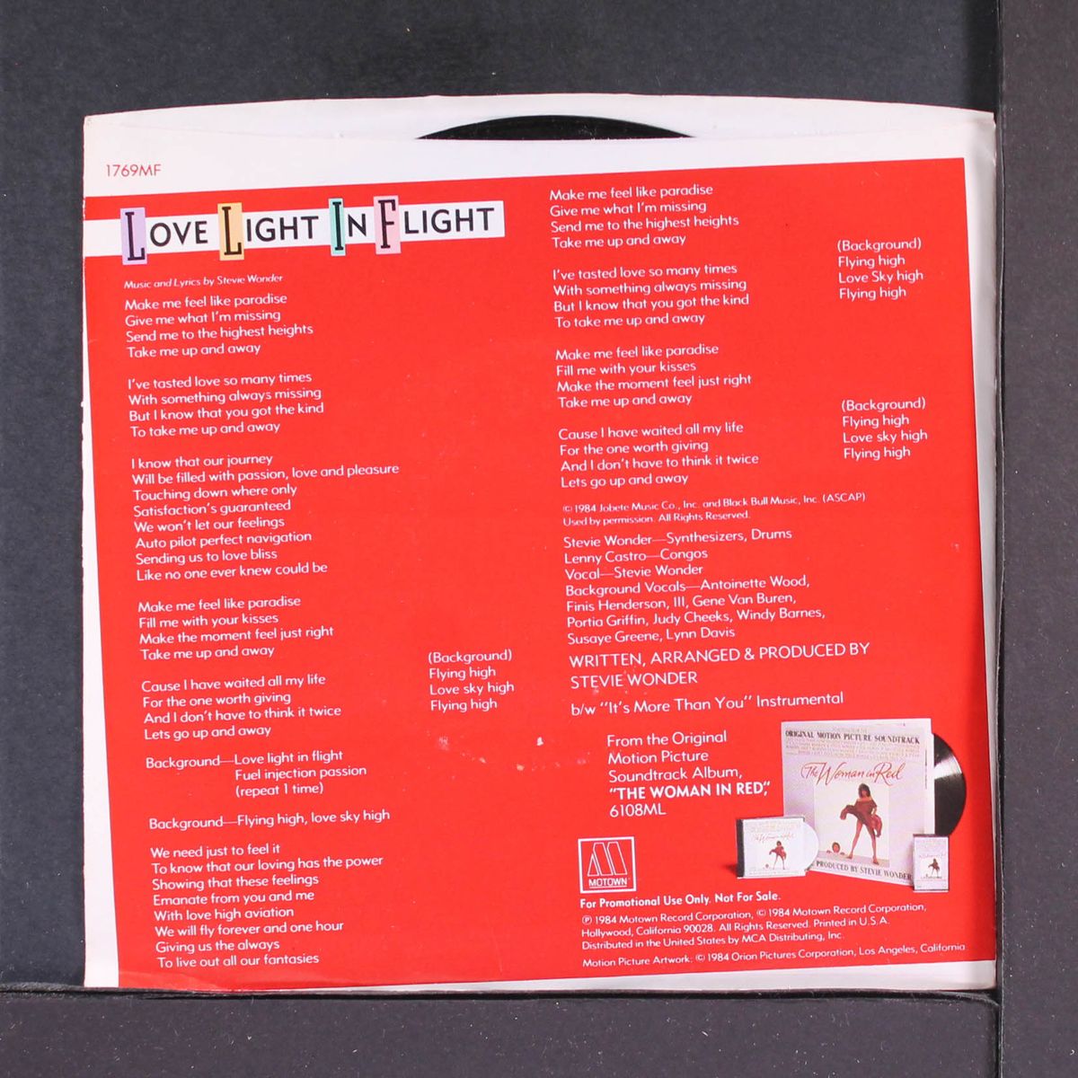 love light in flight / it's more than you by STEVIE WONDER