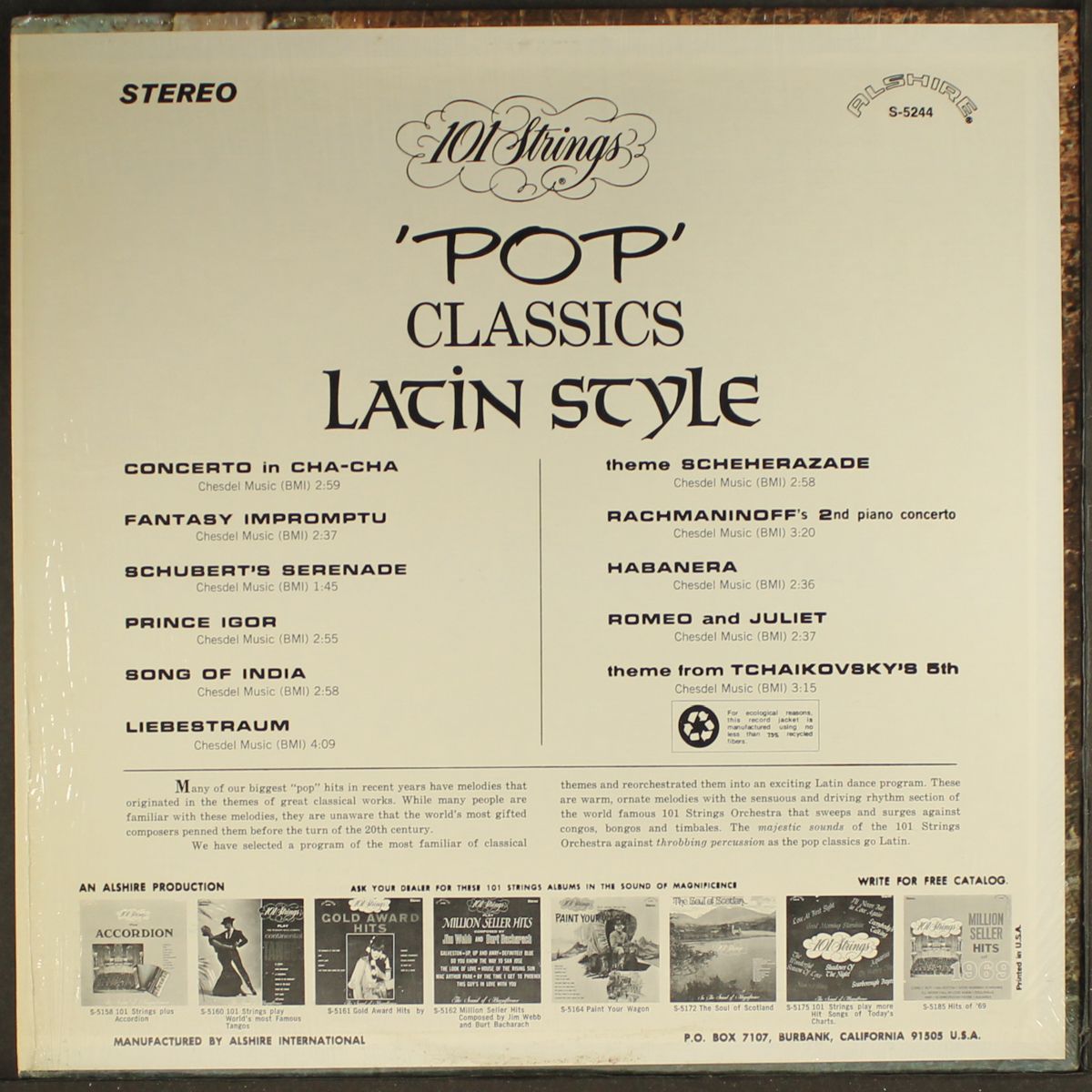 'pop' classics latin style by 101 STRINGS