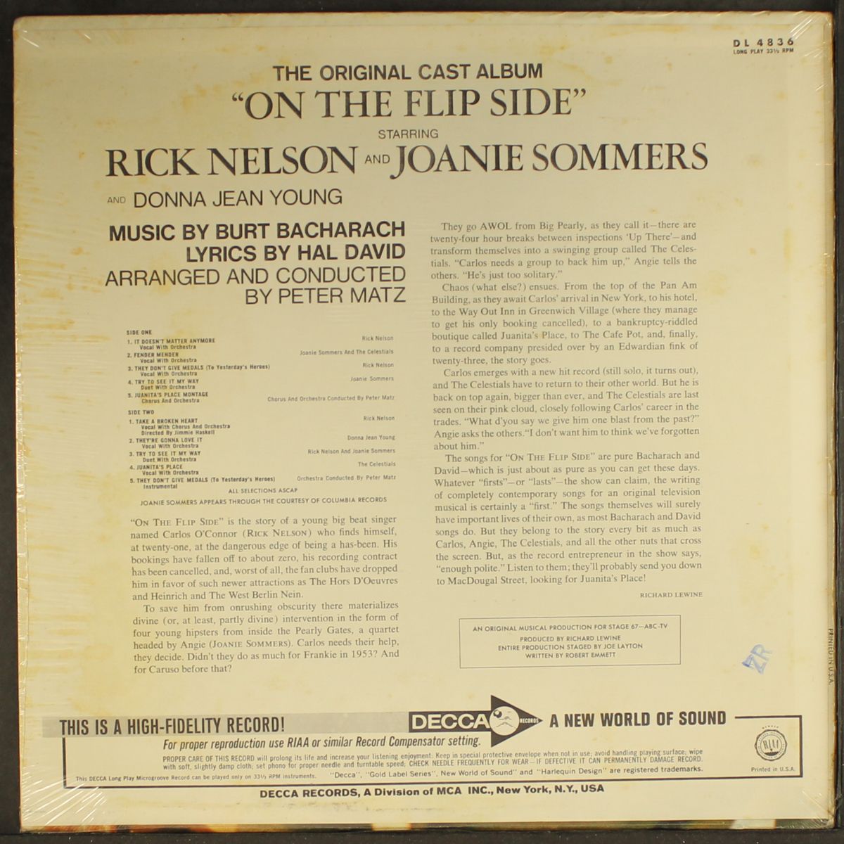 on the flip side soundtrack by RICK NELSON & JOANIE SOMMERS