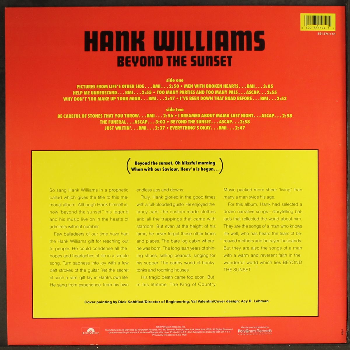 beyond the sunset by HANK WILLIAMS