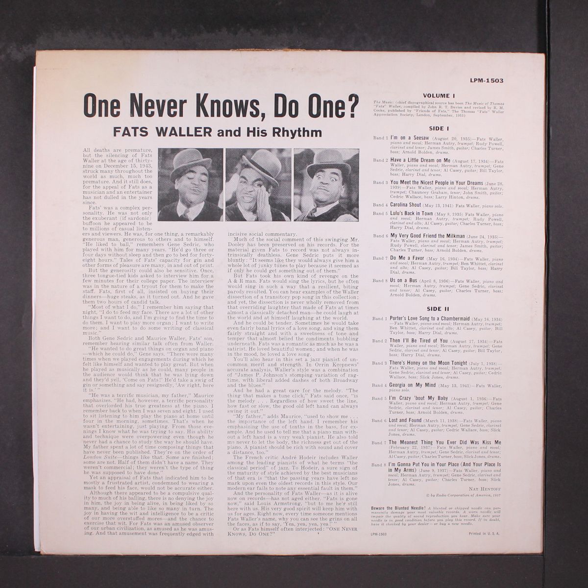 one never knows, do one? by FATS WALLER