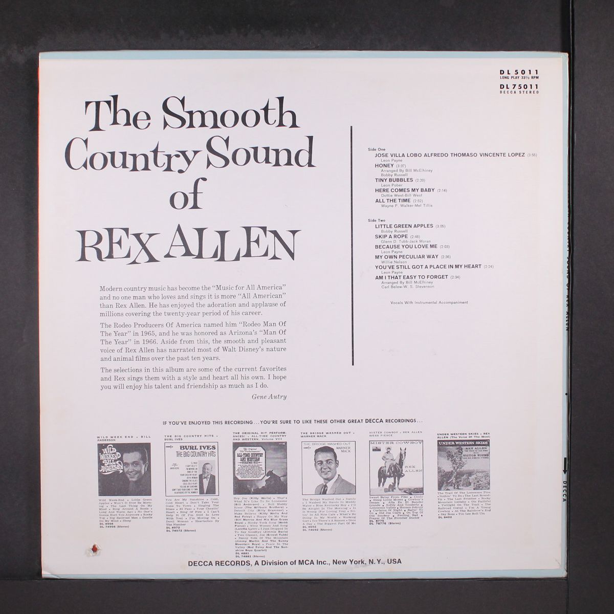 the smooth country sound of by REX ALLEN
