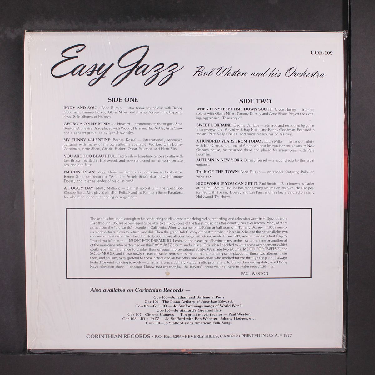 easy jazz by PAUL WESTON