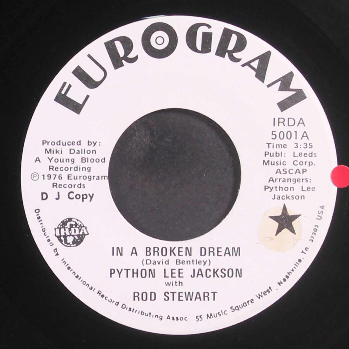 in a broken dream / boogie woogie joe by PYTHON LEE JACKSON W/ ROD STEWART