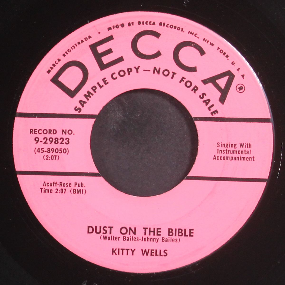dust on the bible by KITTY WELLS