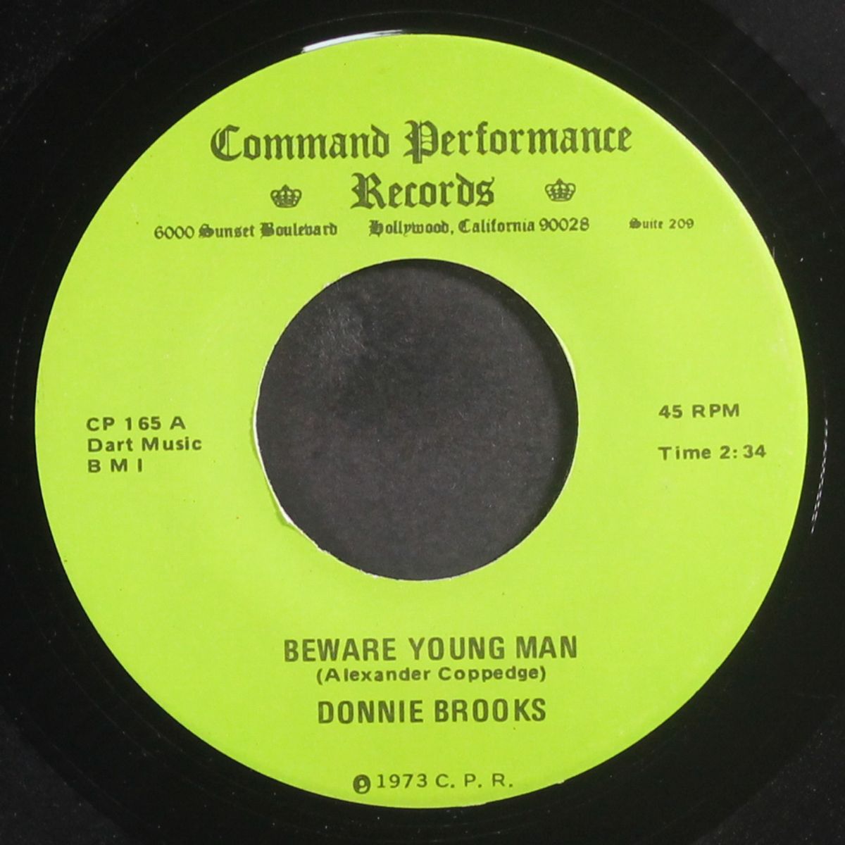 beware young man / the most that i can care for by DONNIE BROOKS