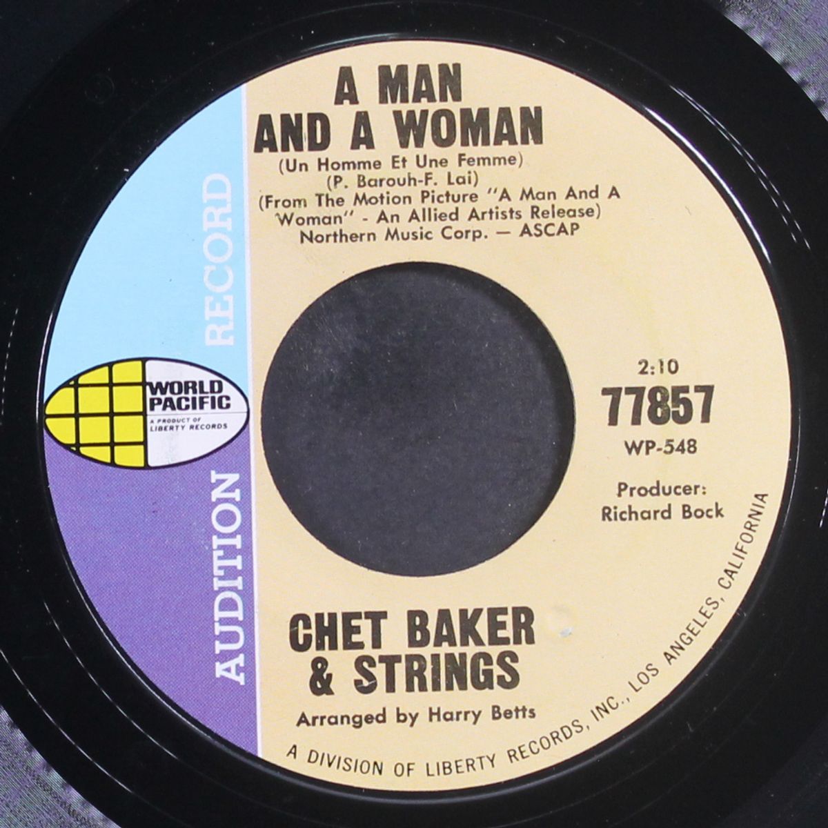 a mna and a woman by CHET BAKER