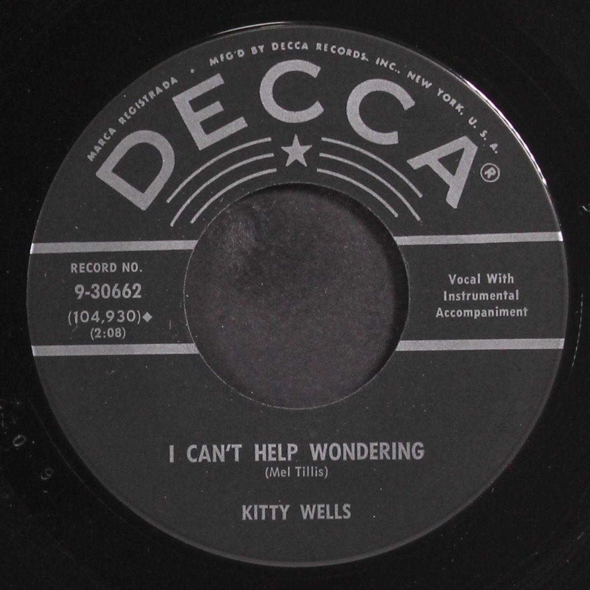i can't help wondering by KITTY WELLS
