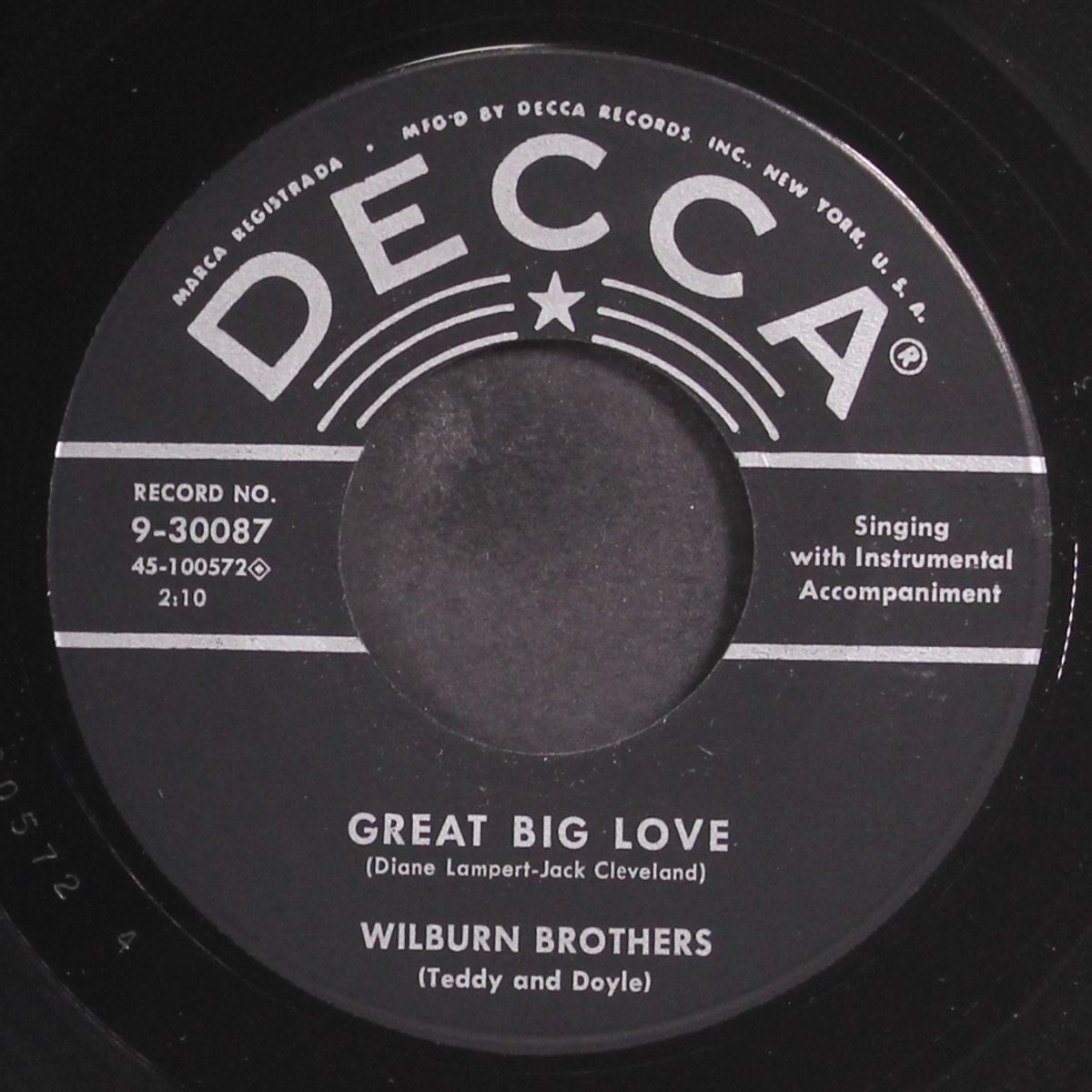 great big love by WILBURN BROTHERS