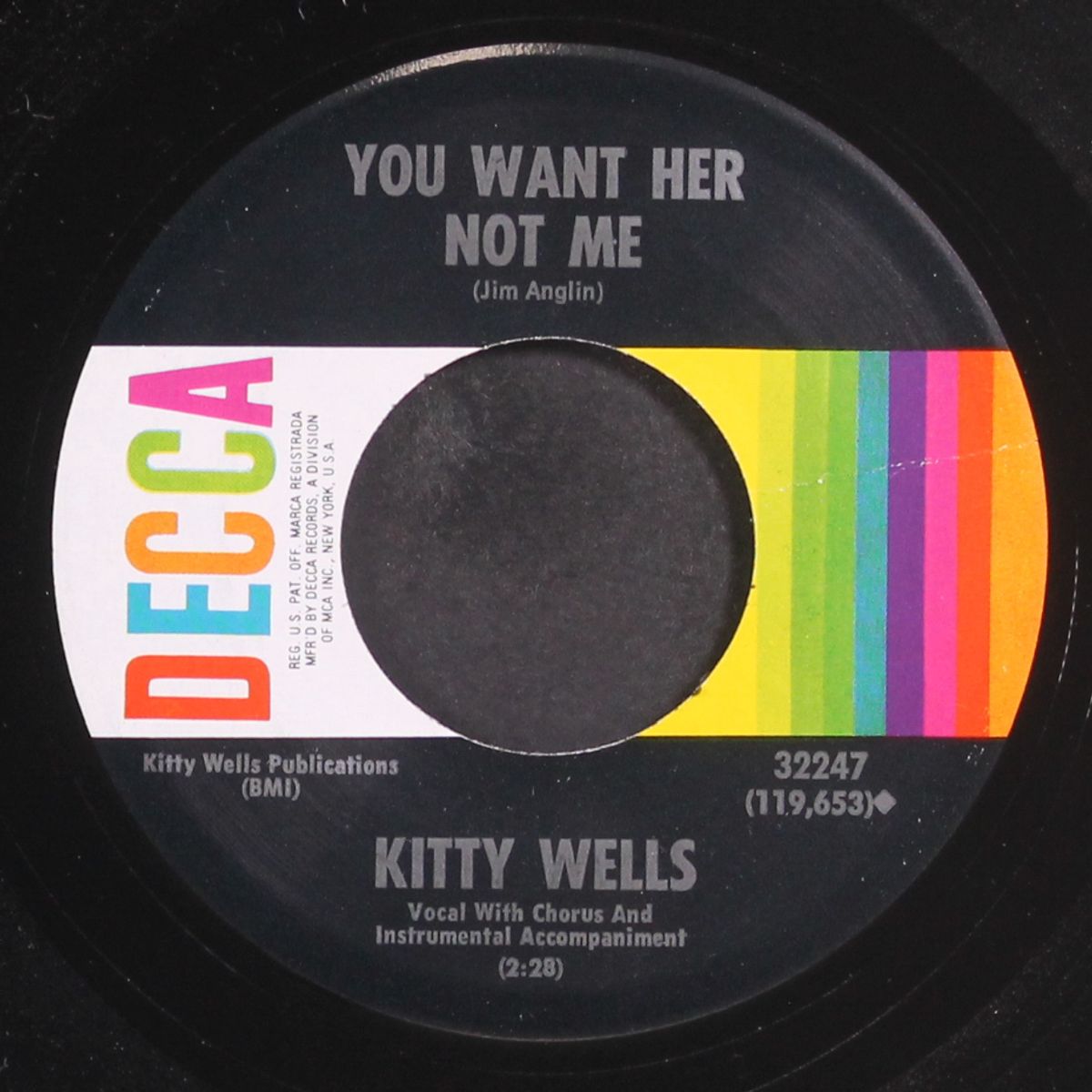 you want her not me by KITTY WELLS