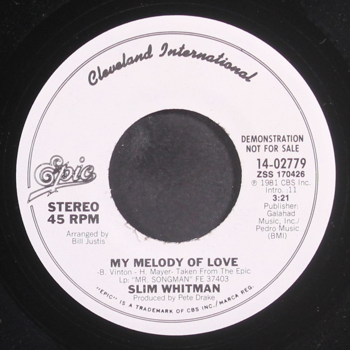 my melody for love / same by SLIM WHITMAN