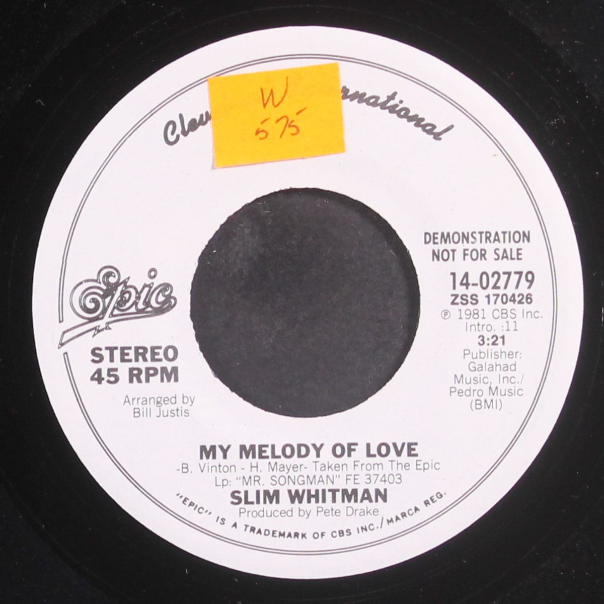 my melody for love / same by SLIM WHITMAN