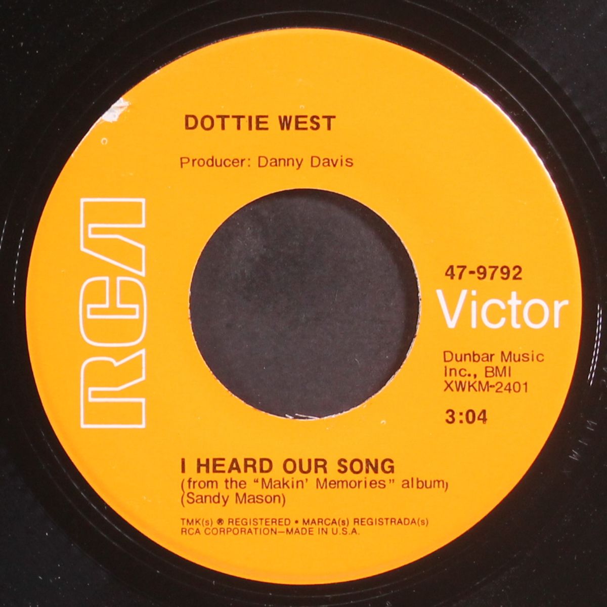 i heard our song by DOTTIE WEST