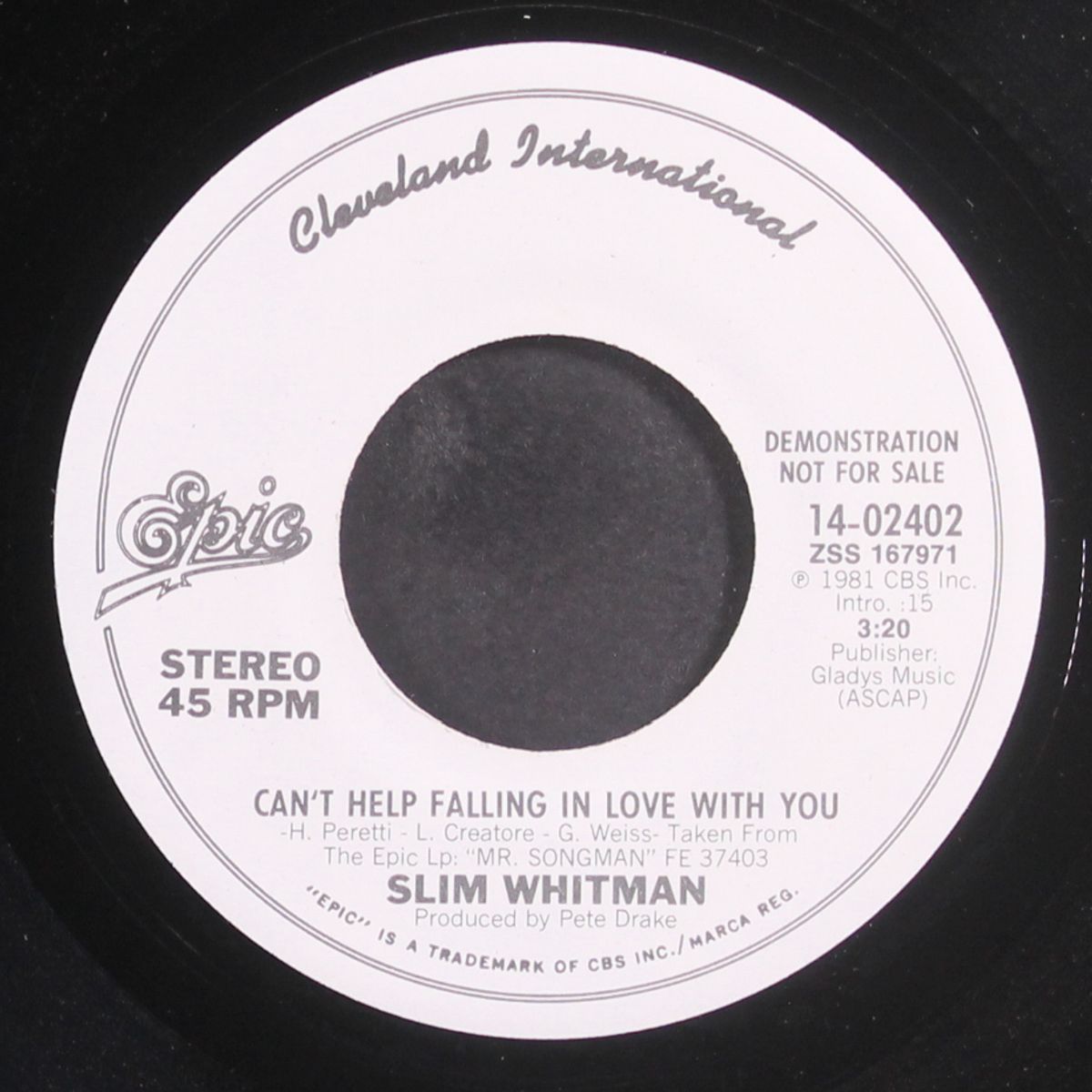 can't help fallin in love with you / same by SLIM WHITMAN