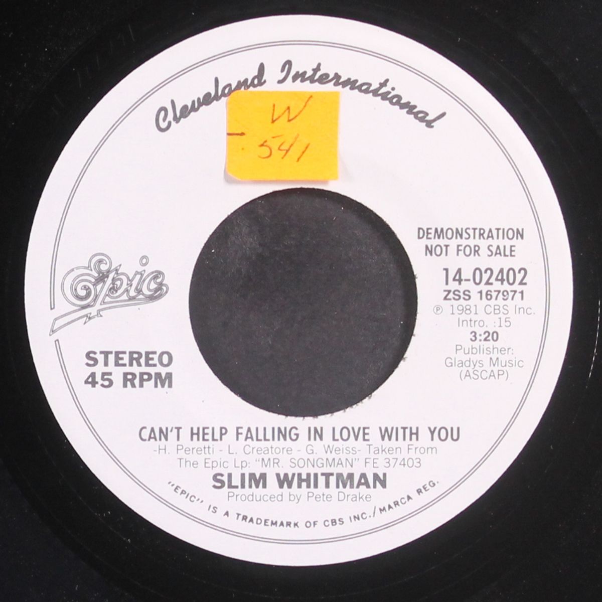 can't help fallin in love with you / same by SLIM WHITMAN