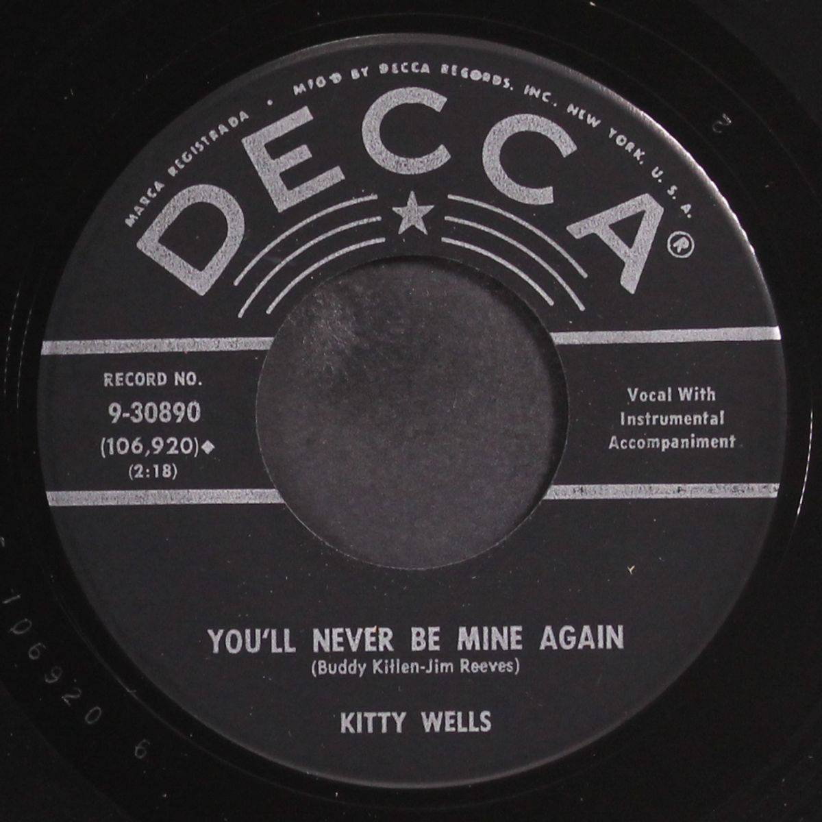 your wild life's gonna get you down / you'll never be mine again by KITTY WELLS