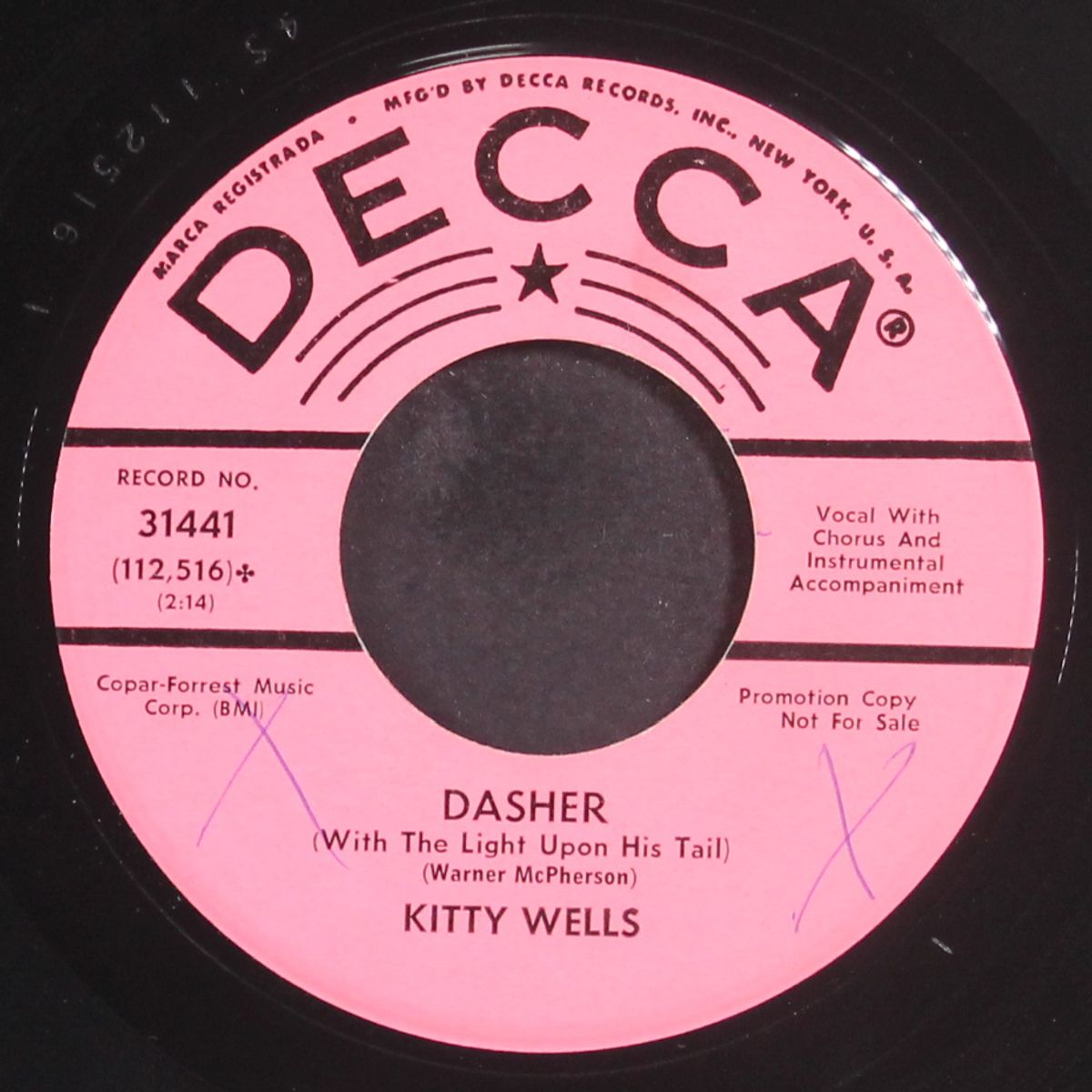dasher (with the lights upon his tail) / christmas ain't like christmas anymore by KITTY WELLS