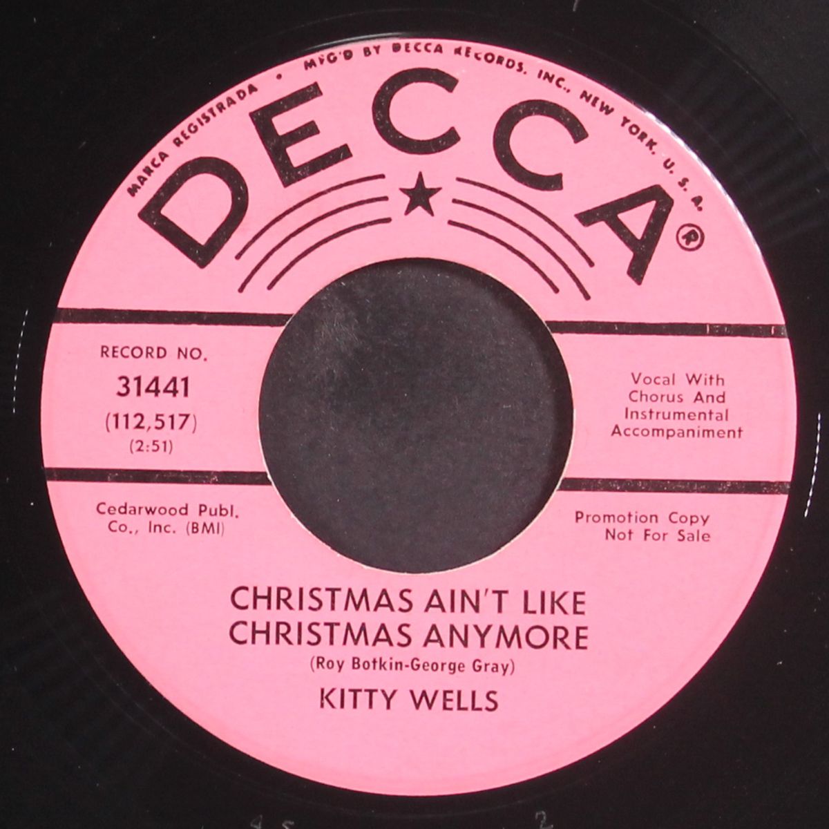 dasher (with the lights upon his tail) / christmas ain't like christmas anymore by KITTY WELLS