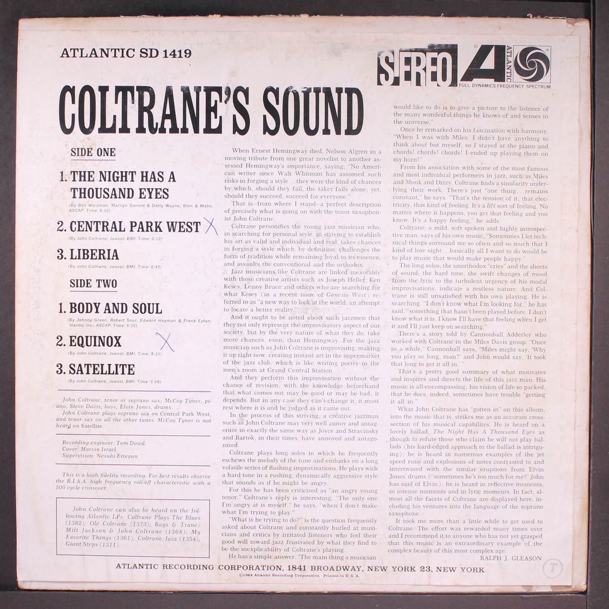 coltrane's sound by JOHN COLTRANE