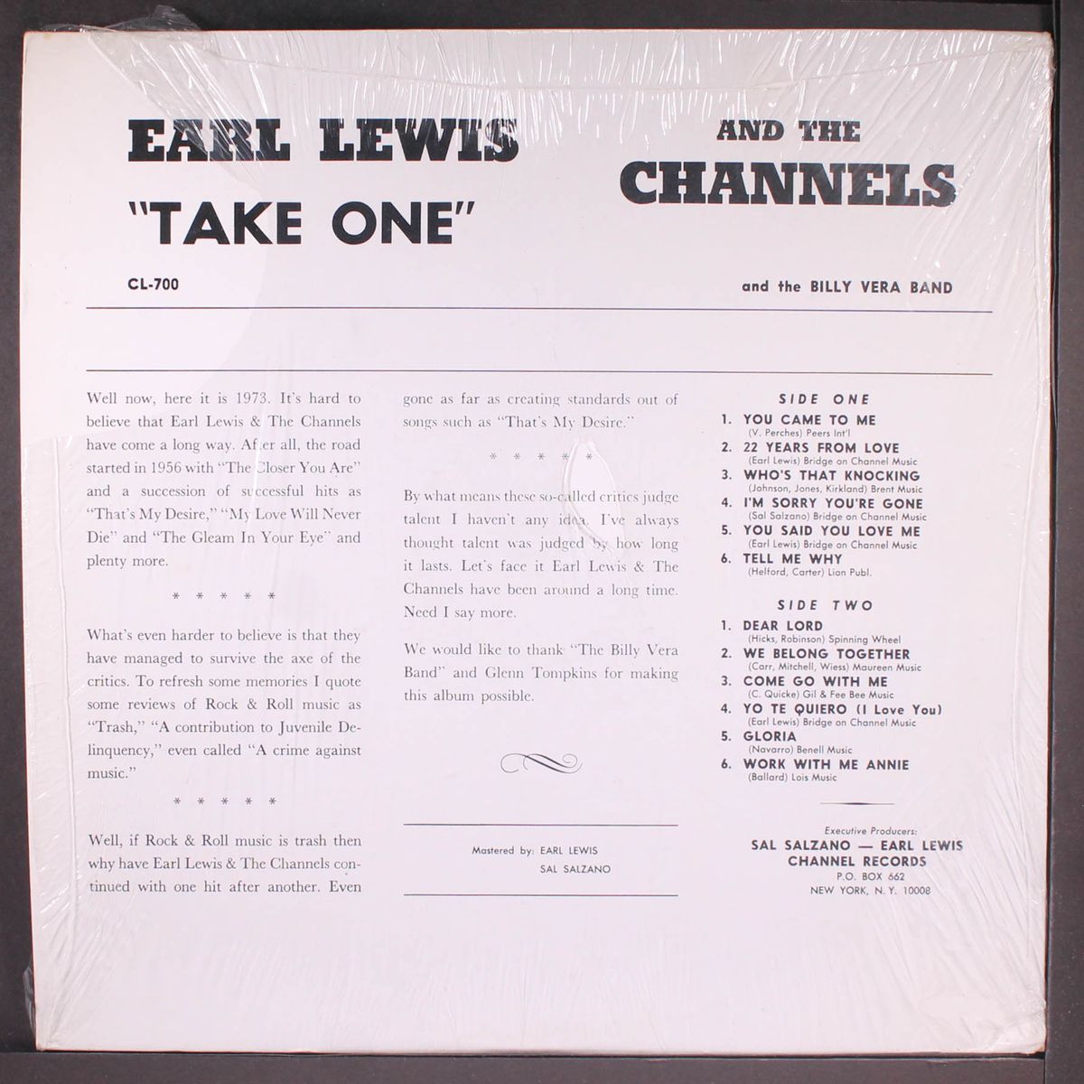 take one by EARL LEWIS & CHANNELS
