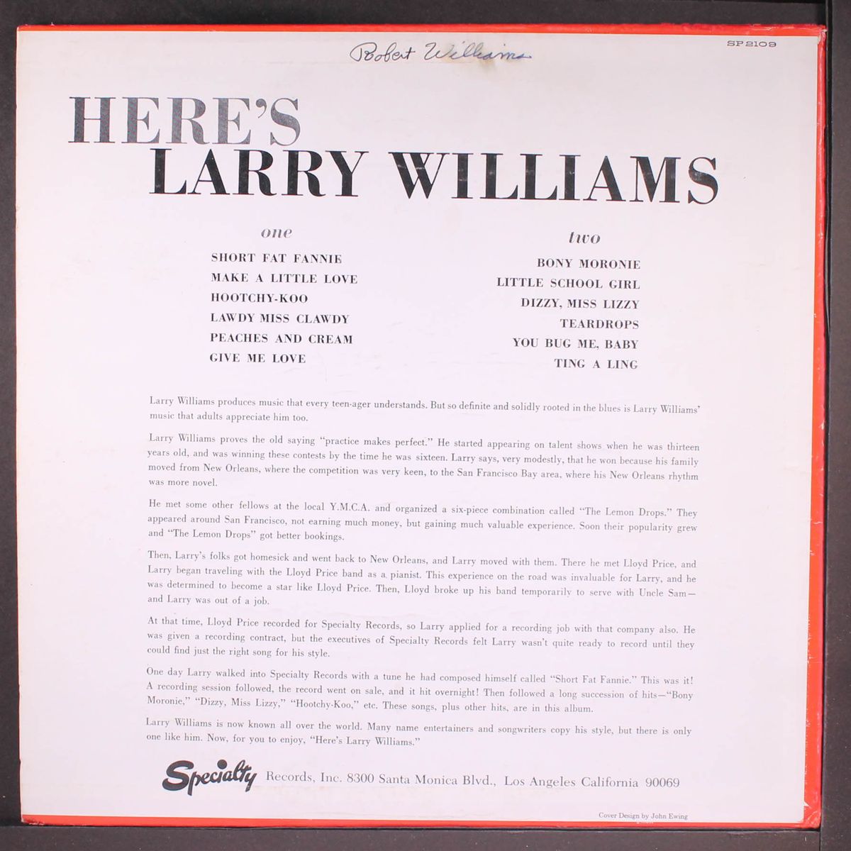 here's by LARRY WILLIAMS