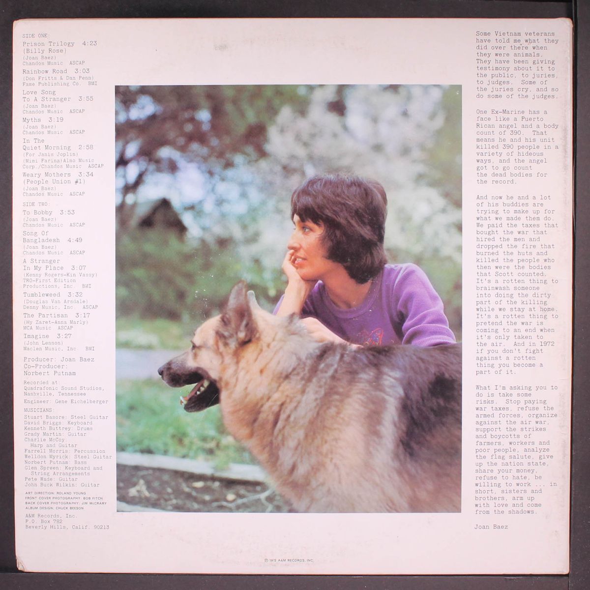come from the shadows by JOAN BAEZ