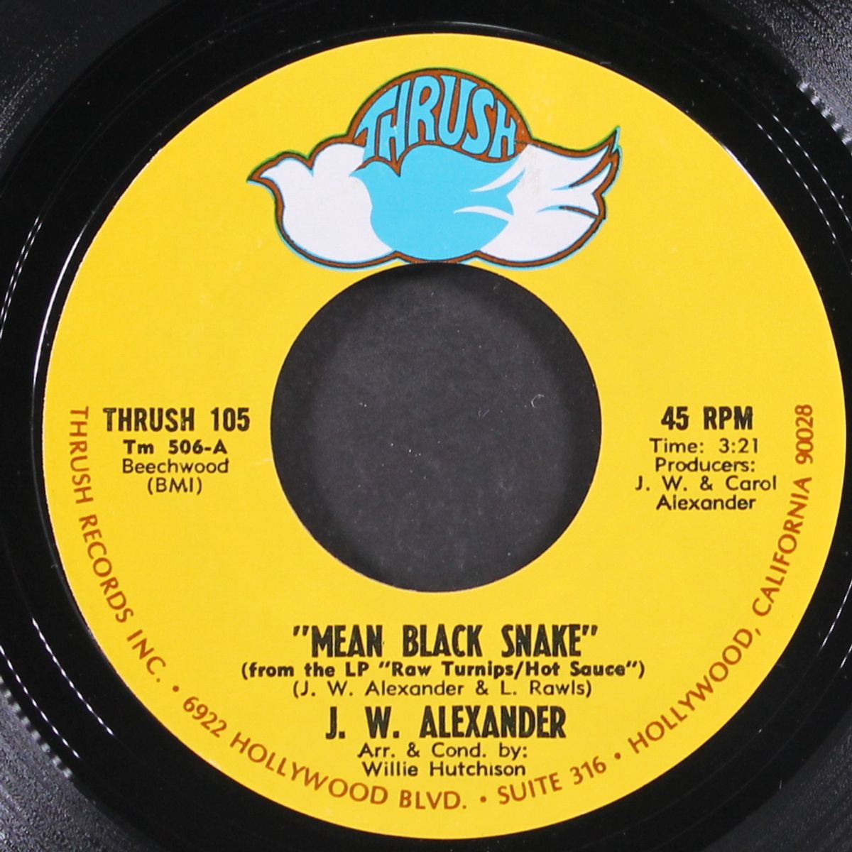 mean black snake / little red rooster by J.W. ALEXANDER