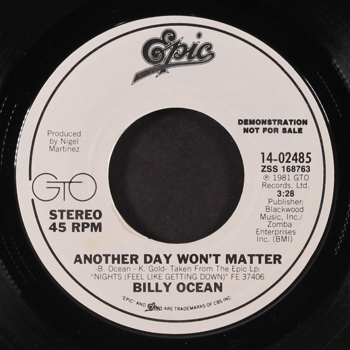 another day won't matter / same by BILLY OCEAN