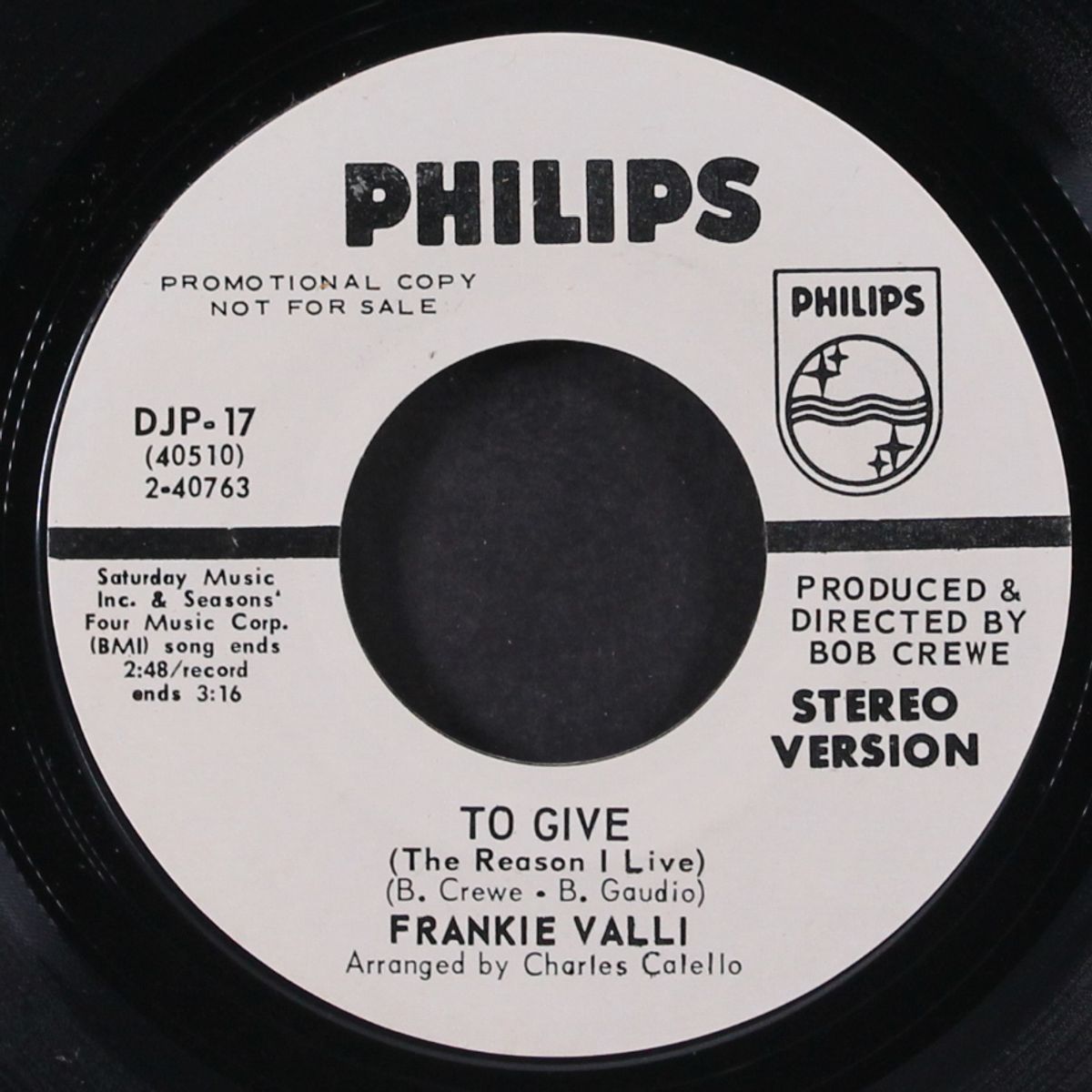 to give by FRANKIE VALLI