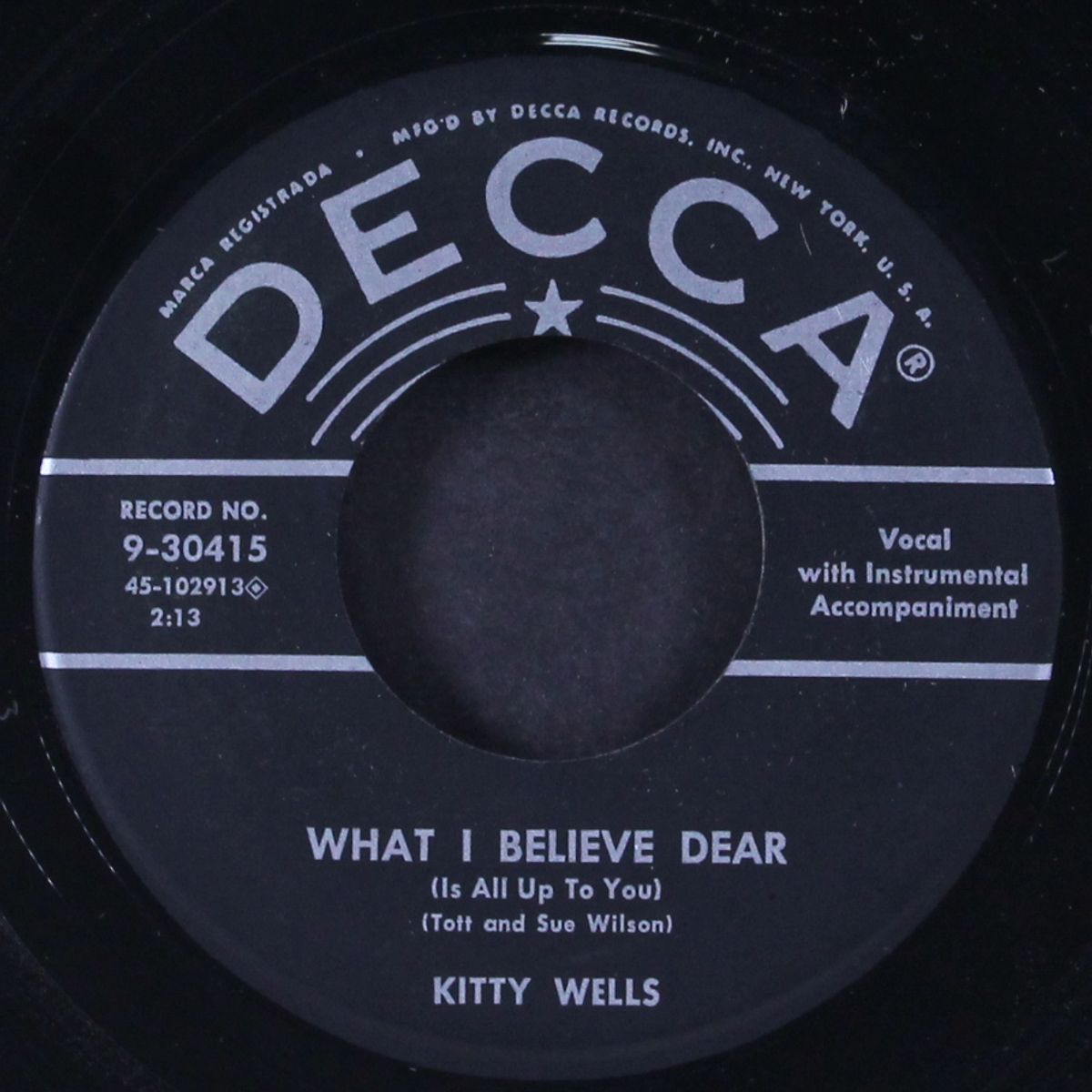 fraulein / what i believe dear by KITTY WELLS