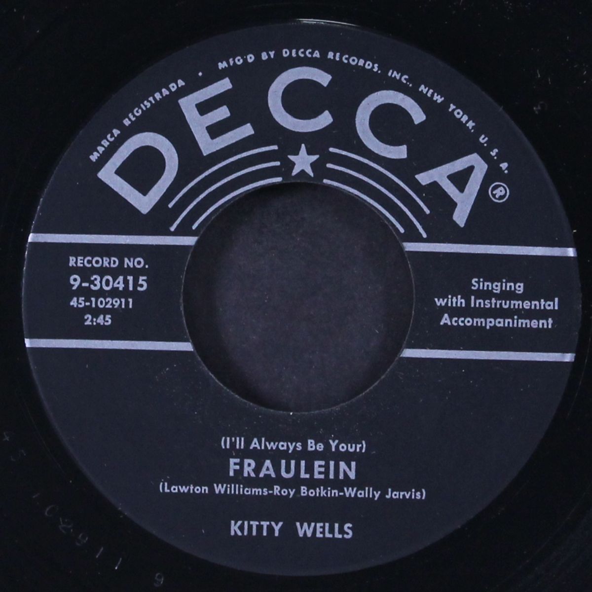 fraulein / what i believe dear by KITTY WELLS