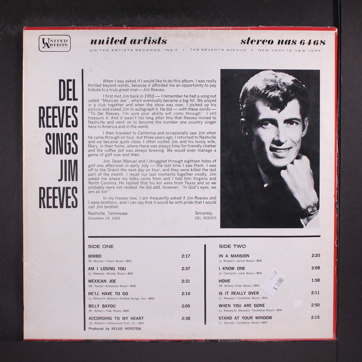 sings jim reeves by DEL REEVES