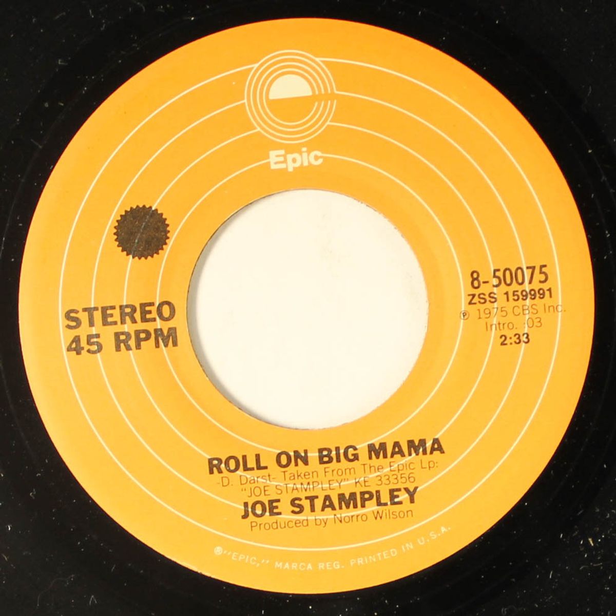 roll on big mama / love's running through my veins by JOE STAMPLEY