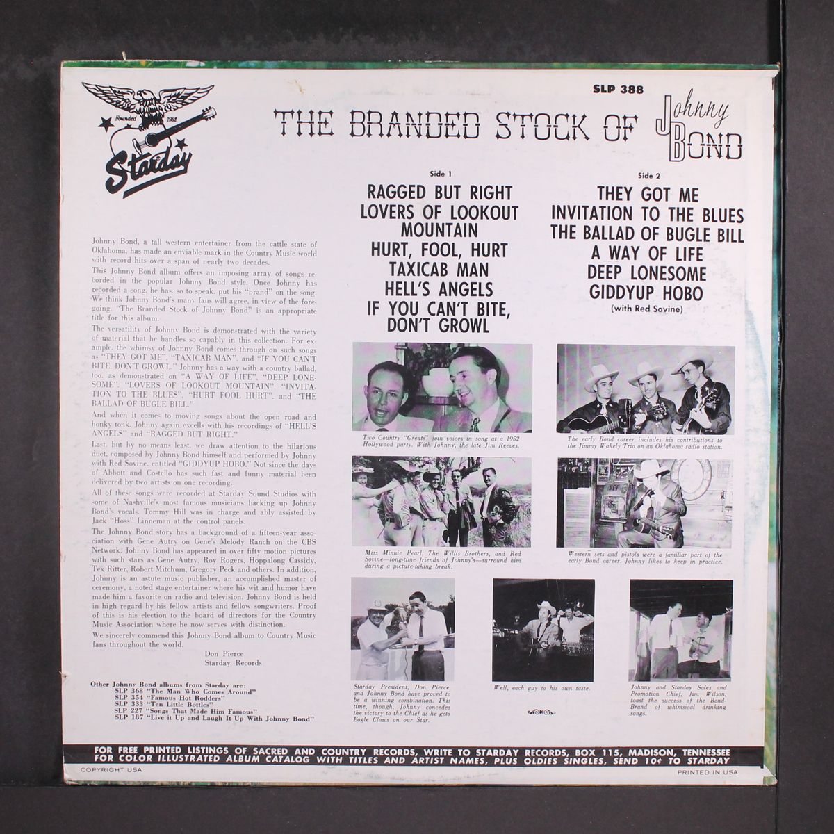 the branded stock of johnny bond by JOHNNY BOND