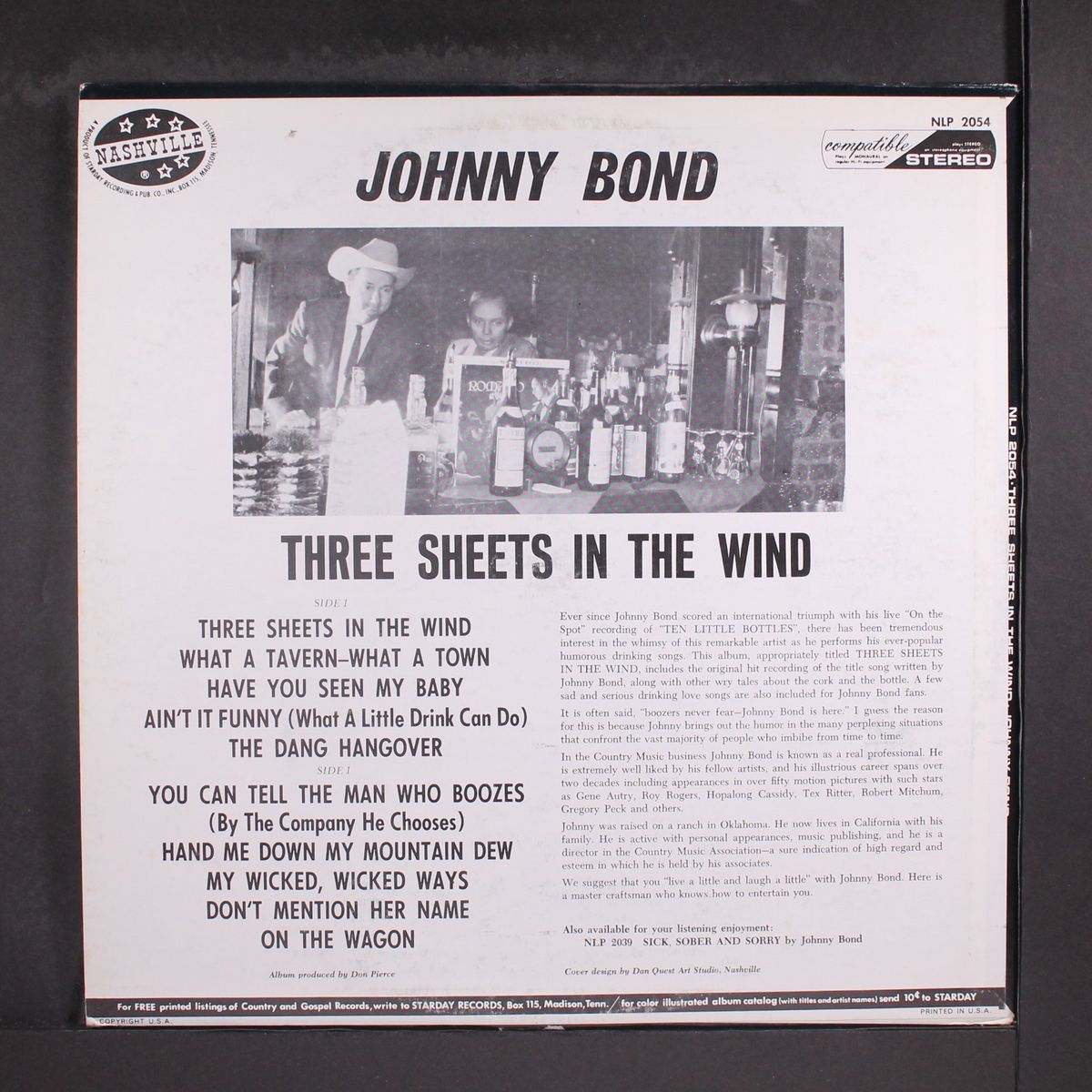 three sheets in the wind by JOHNNY BOND