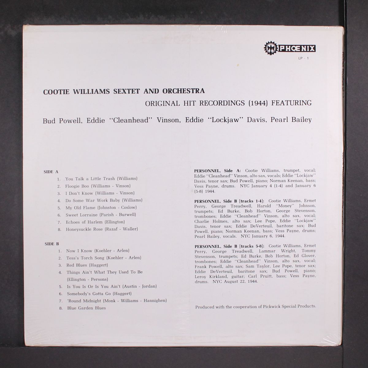 original hit recordings (1944) by COOTIE WILLIAMS
