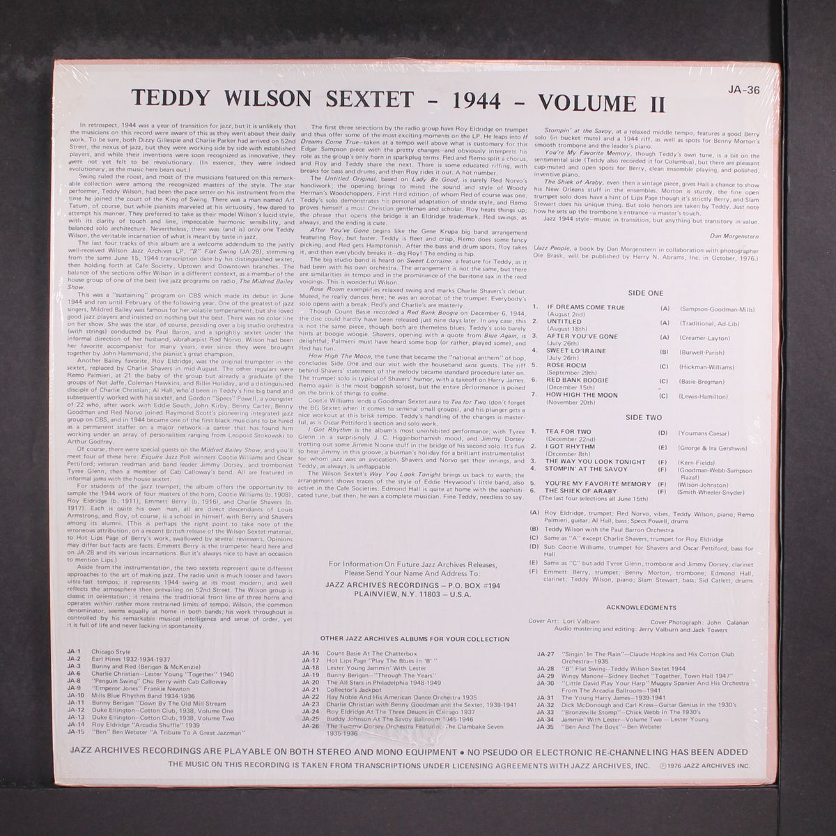 teddy wilson sextet 1944, vol. 2 by TEDDY WILSON