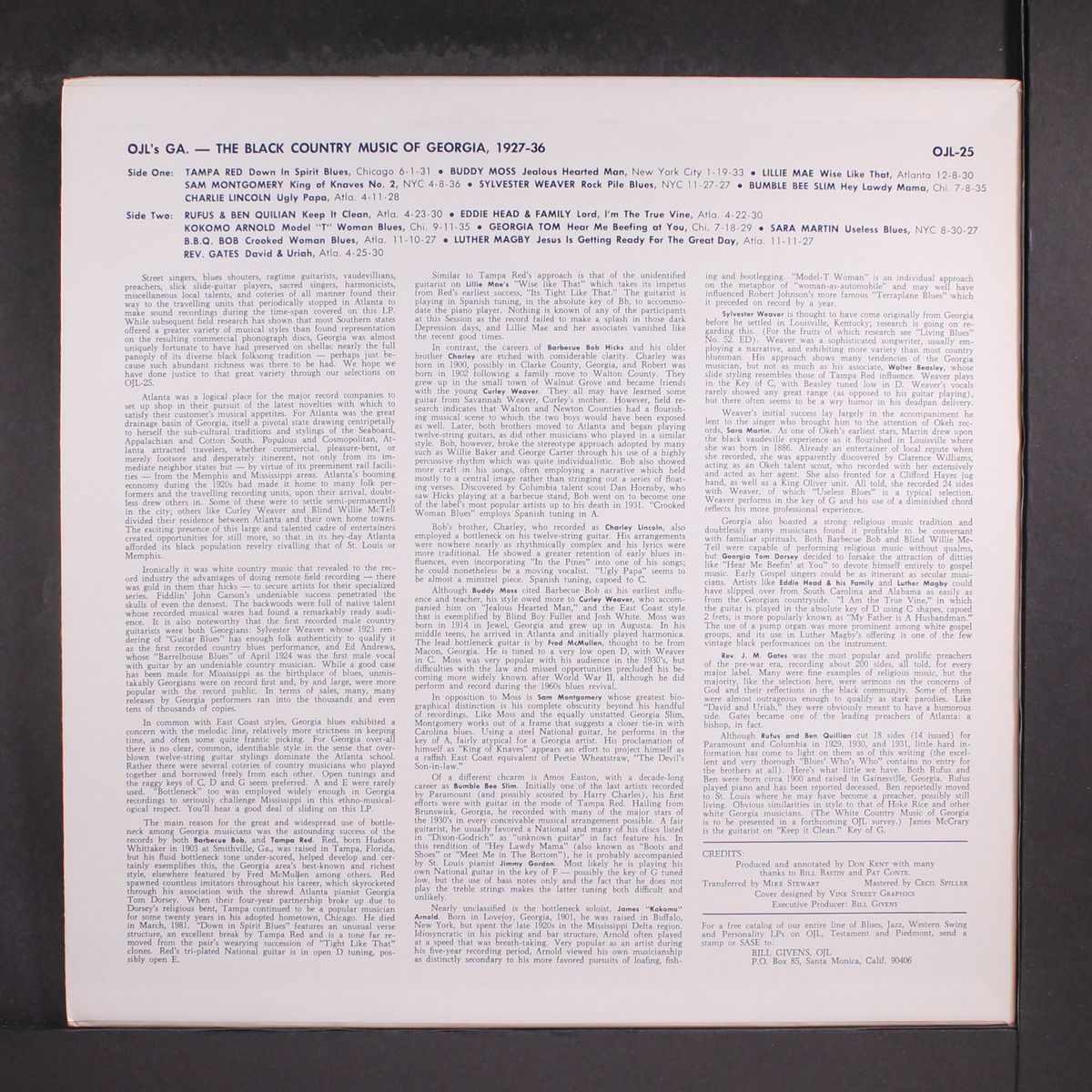 ojl's ga., the black country music of georgia, 1927-36 by VARIOUS