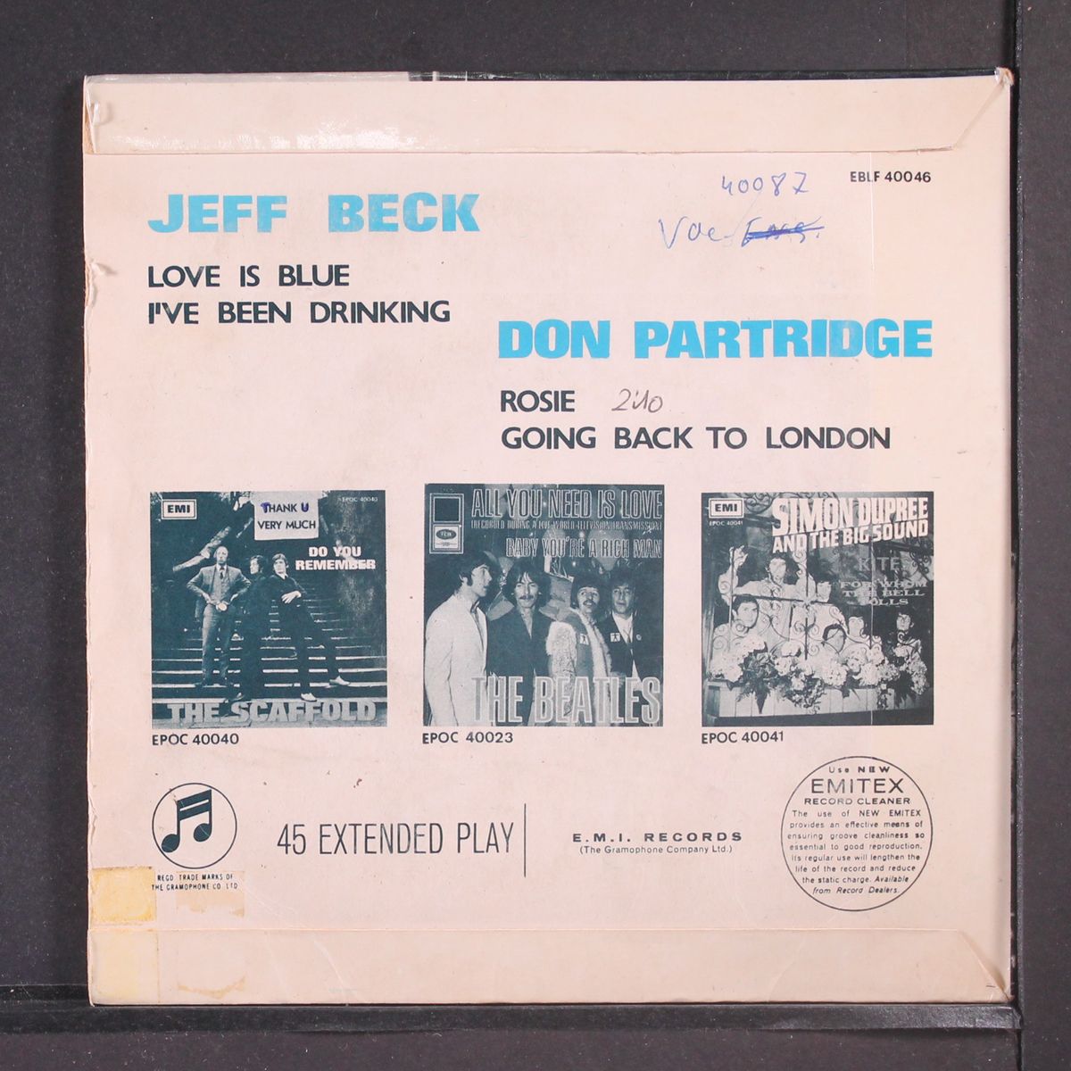 love is blue + 1 / rosie by JEFF BECK / DON PARTRIDGE