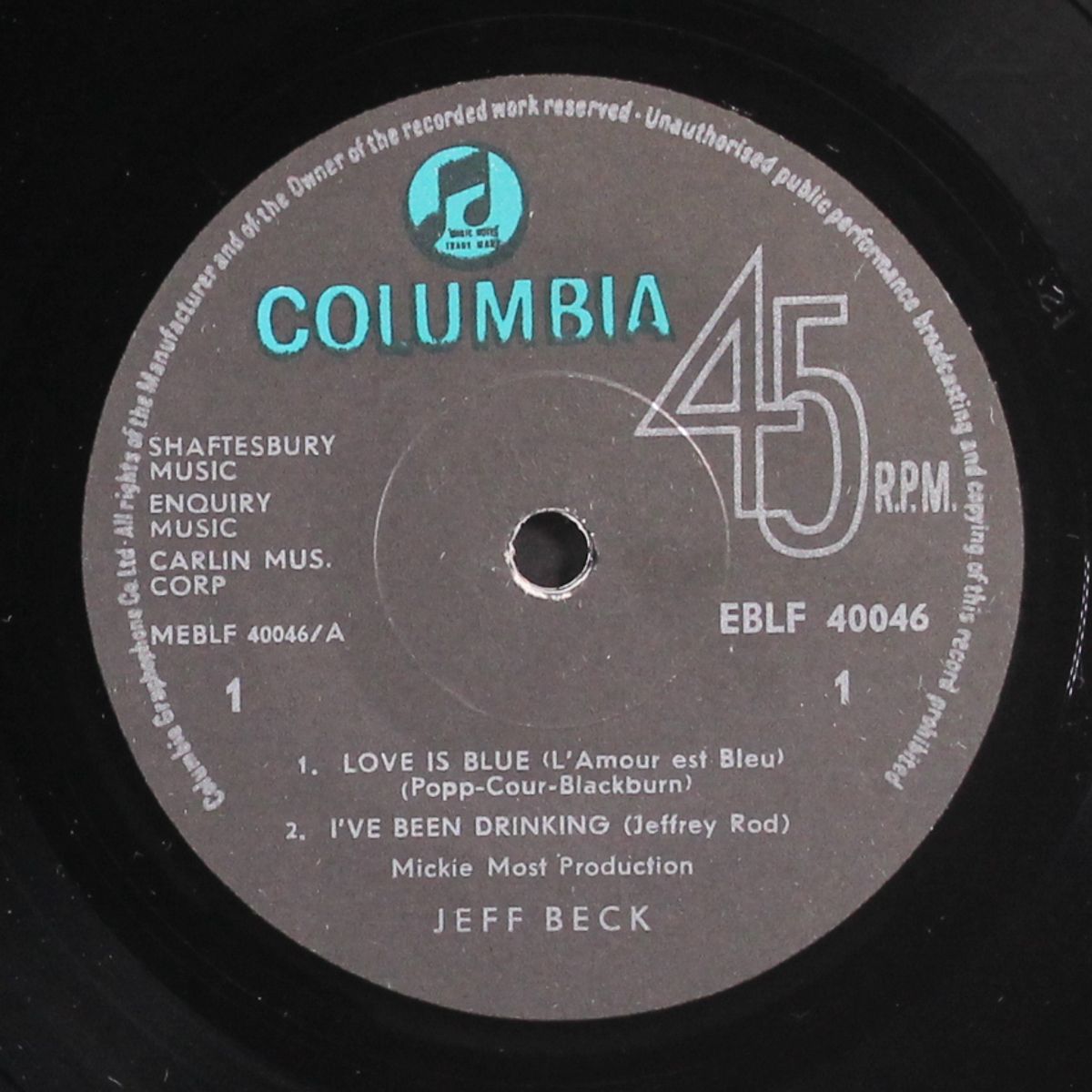 love is blue + 1 / rosie by JEFF BECK / DON PARTRIDGE