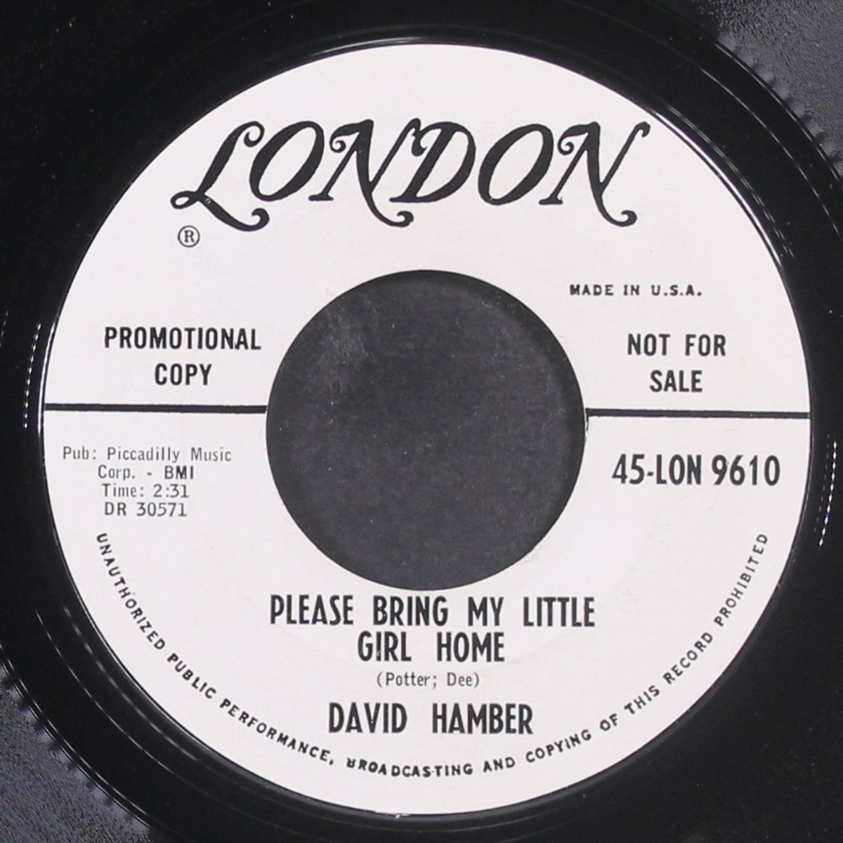 please bring my little girl home / i found carol by DAVID HAMBER