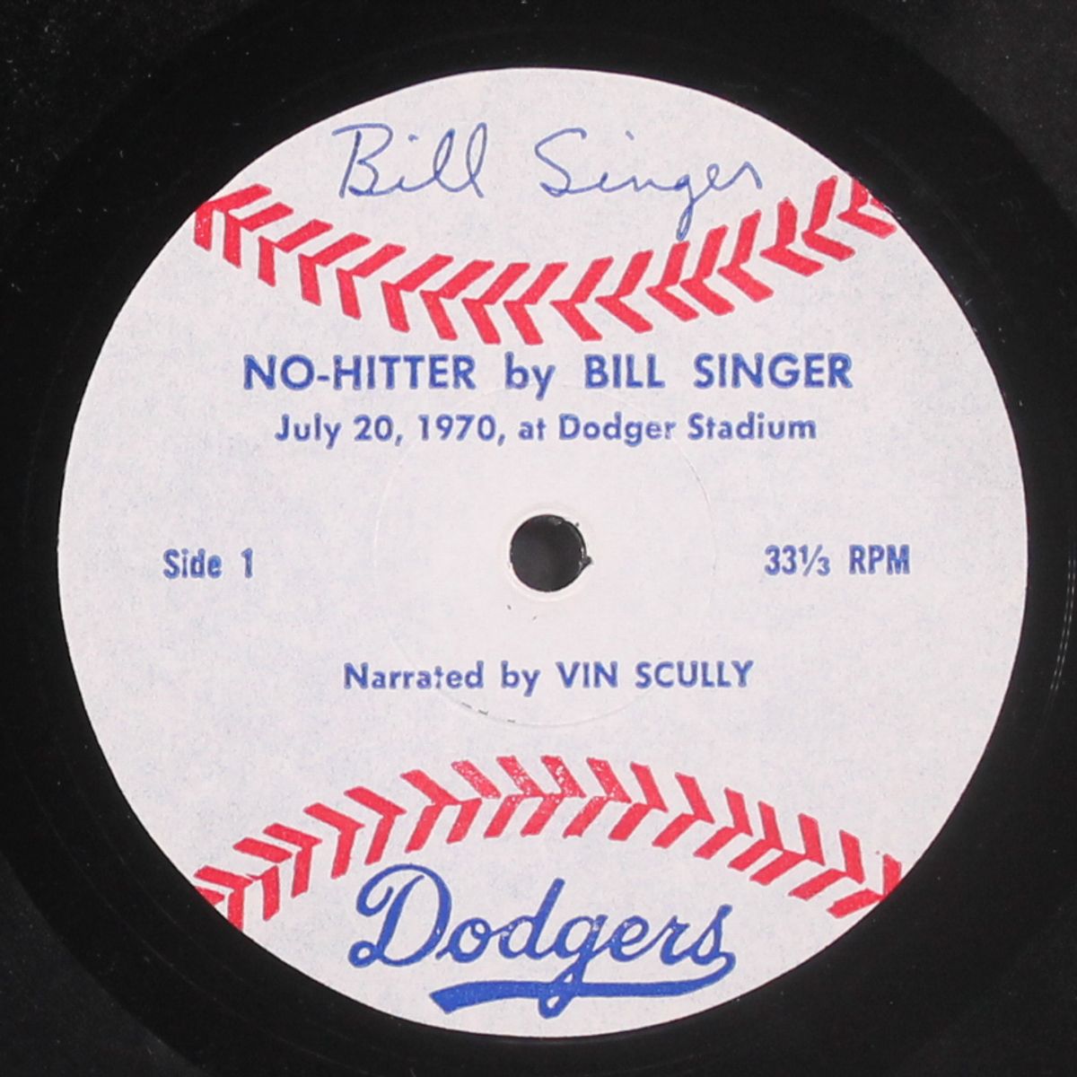 no-hitter for bill singer by VIN SCULLY