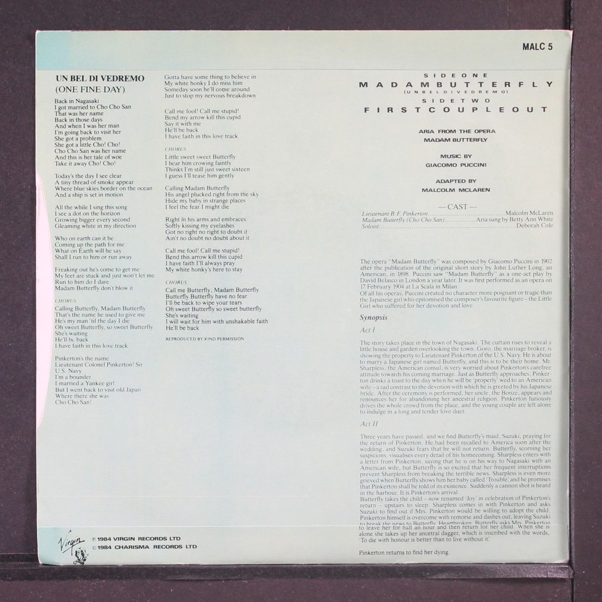madam butterfly by MALCOLM MCLAREN