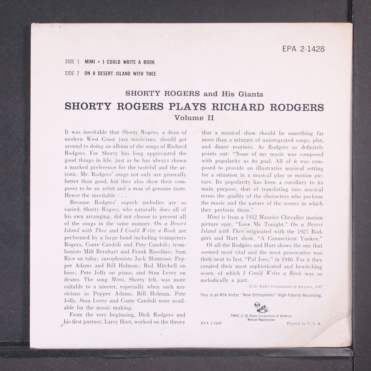 plays richard rogers by SHORTY ROGERS