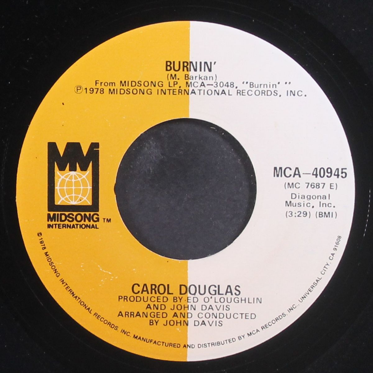 burnin' / let's get down to doin' it tonight by CAROL DOUGLAS
