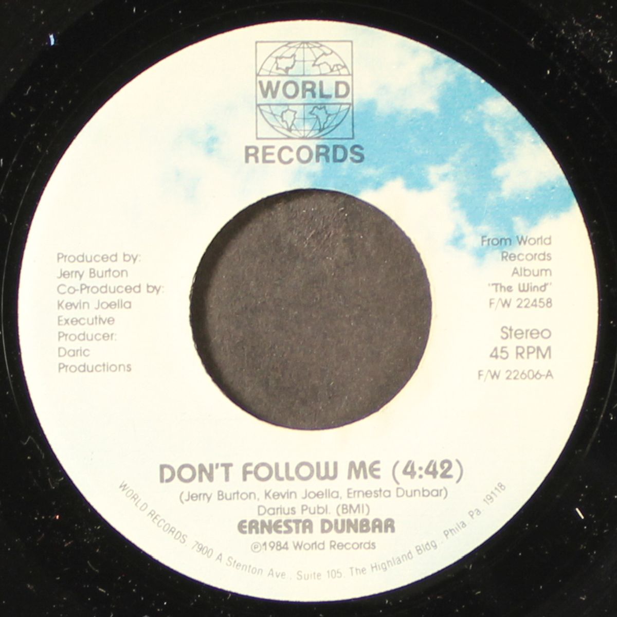 don't follow me / the wind by ERNESTA DUNBAR