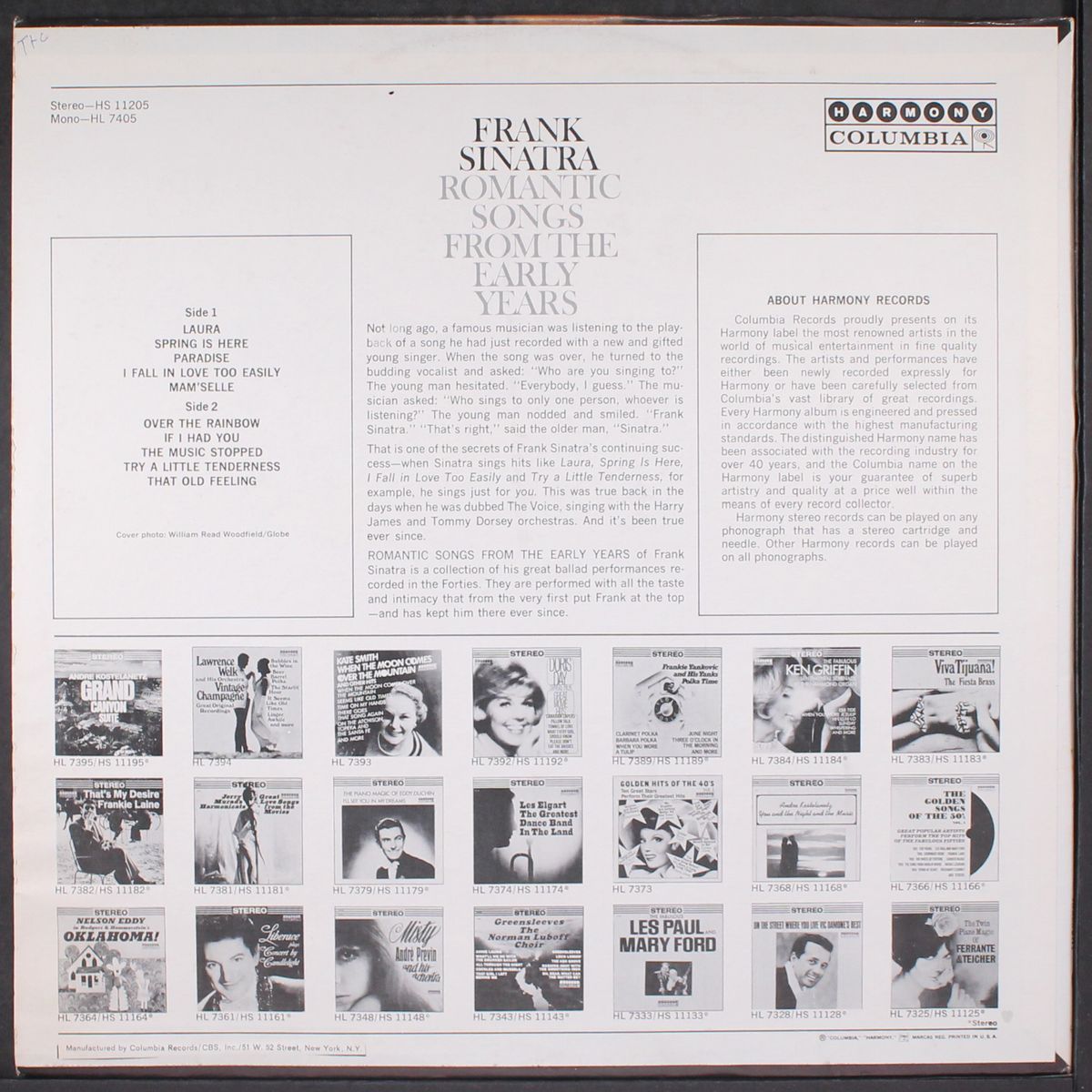 romantic songs from the early years by FRANK SINATRA